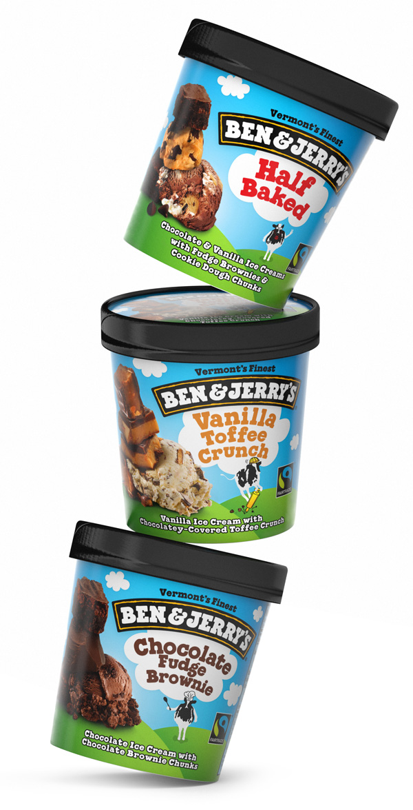 New Packaging for Ben & Jerry's by Pearlfisher