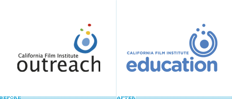 The California Film Institute Education Program Logo, Before and After