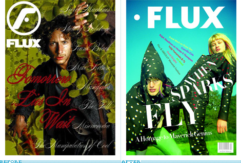 flux Magazine Cover, Before and After