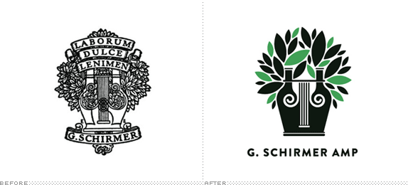 Schirmer Logo, Before and After