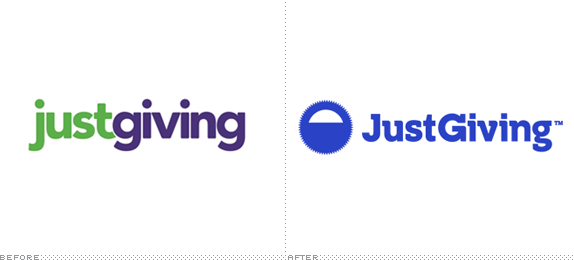 JustGiving Logo, Before and After