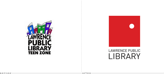Lawrence Public Library Logo, Before and After