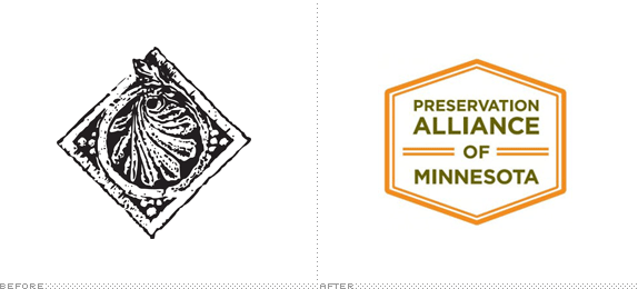 Preservation Alliance of Minnesota Logo, Before and After