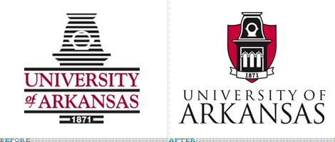 University of Arkansas Logo, Before and After