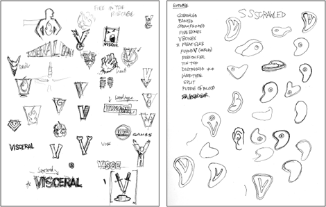 Visceral Games Logo, Sketches