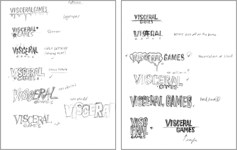 Visceral Games Logo, Sketches