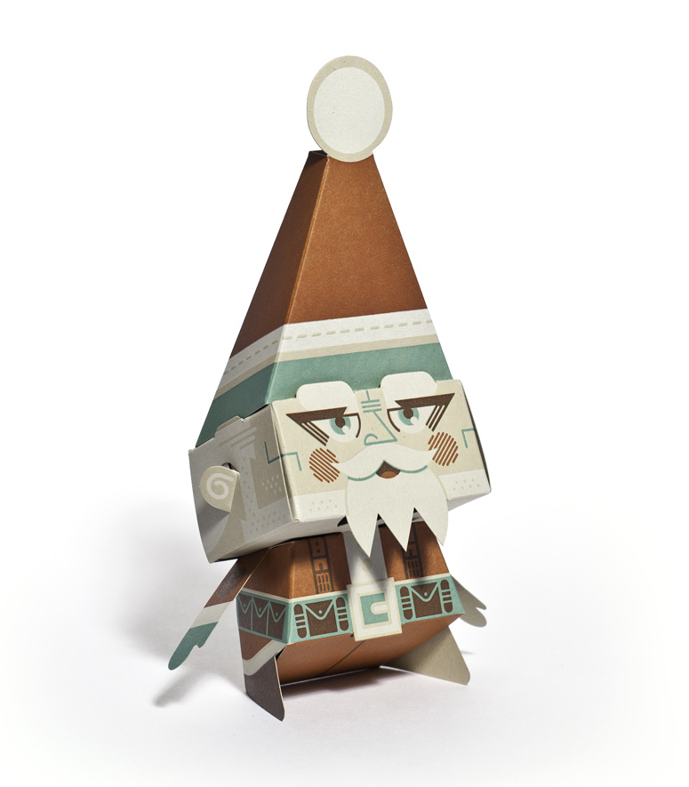 Letterpress Papercraft Santa