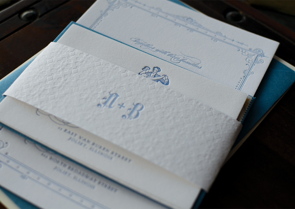 Wedding Invitation for Nina Babaniotis and Bryan Bourret by Ten Lines Pica
