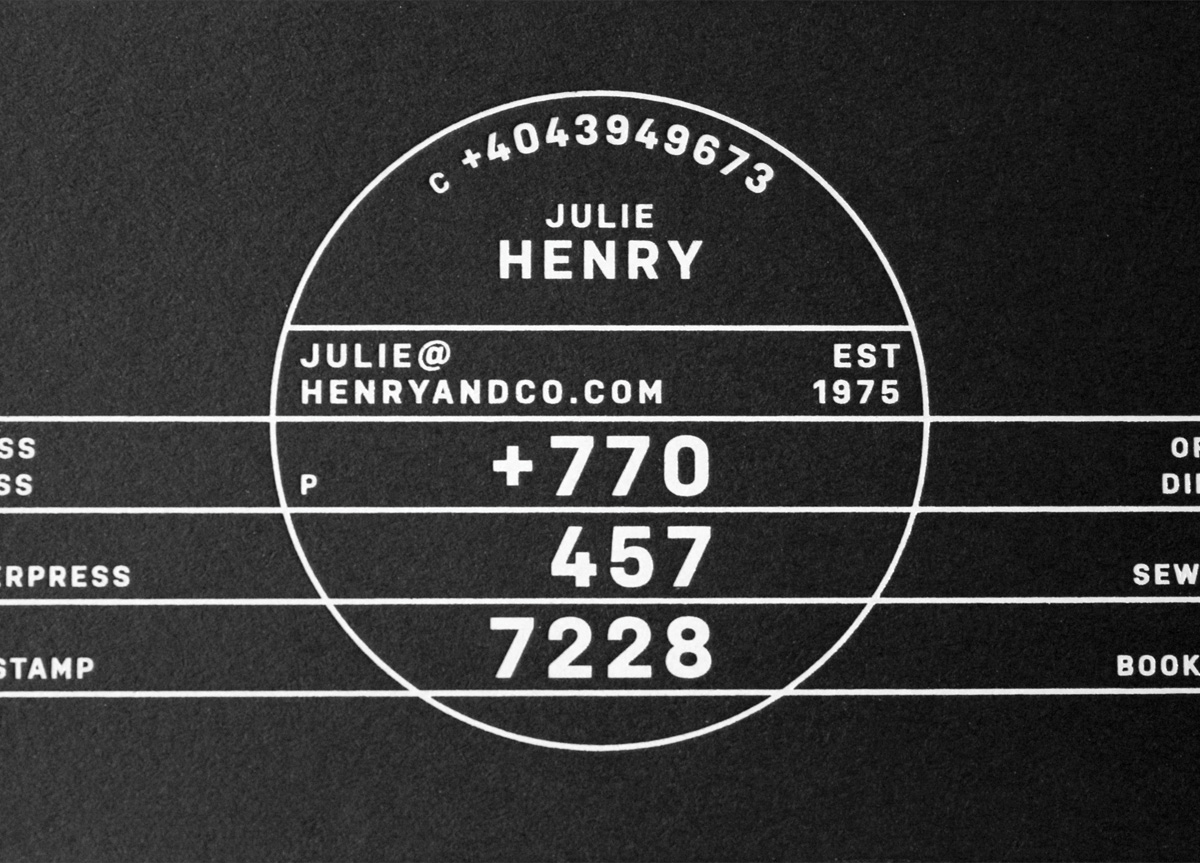 Business Card for Henry and Company by Ferreira Design Company