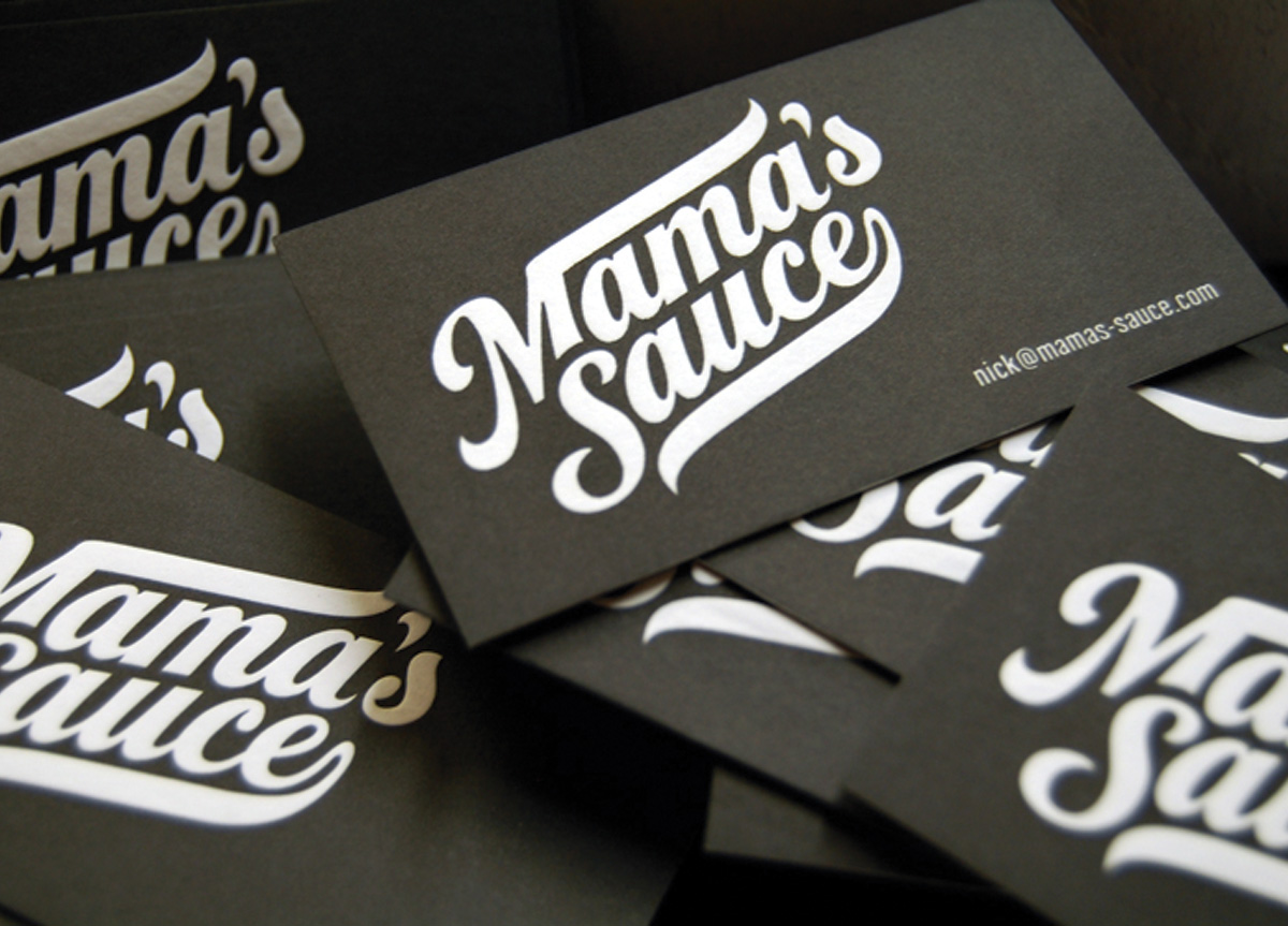Business Card for/by Mama’s Sauce