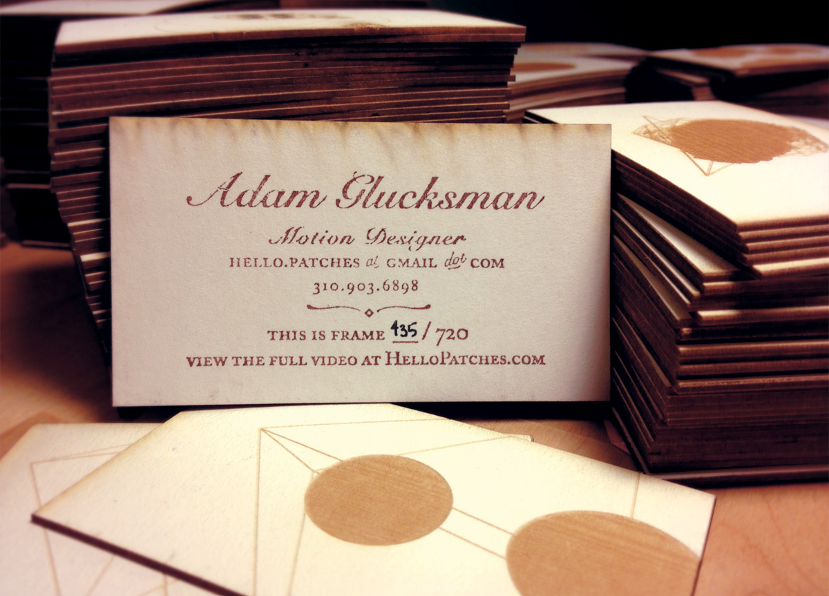 Business Card for/by Adam Glucksman