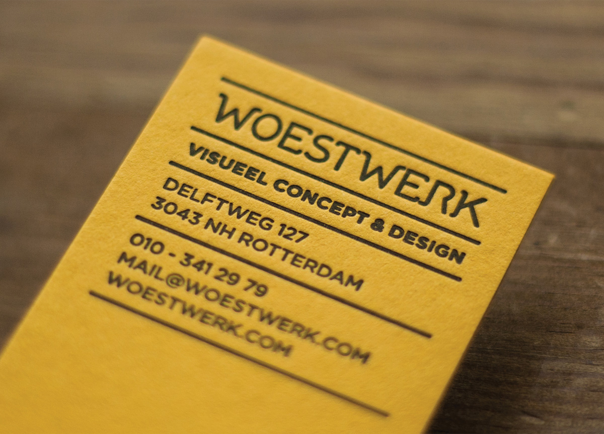 Business Card for Woestwerk by Letterpress Winkel
