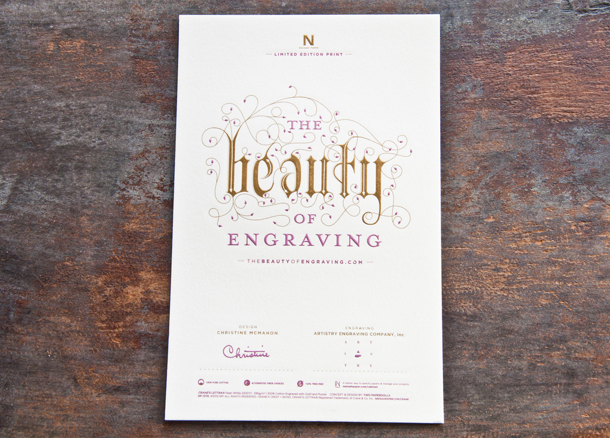 Art Print for The Beauty of Engraving by Neenah Paper and Two Paperdolls