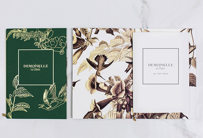 Demoiselle by Galvin Menu by DesignLSM