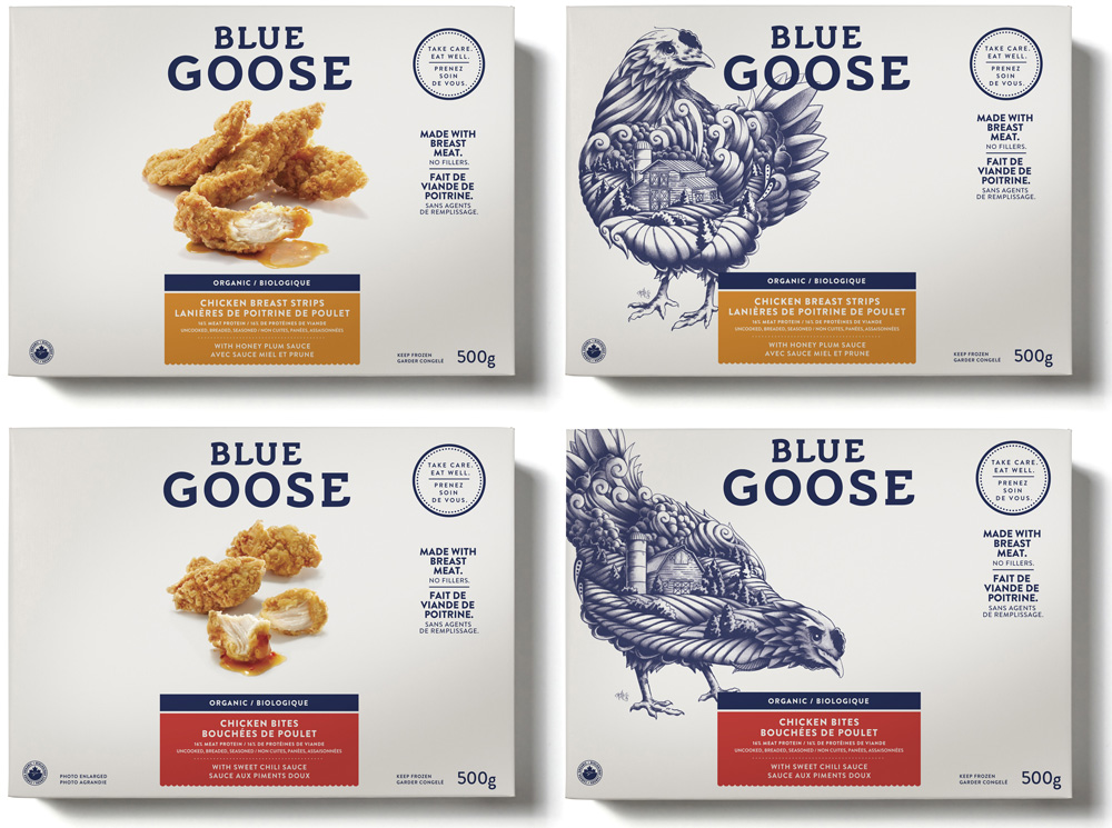 Brand New New Logo Identity And Packaging For Blue Goose Pure