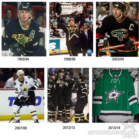 dallas stars jersey history