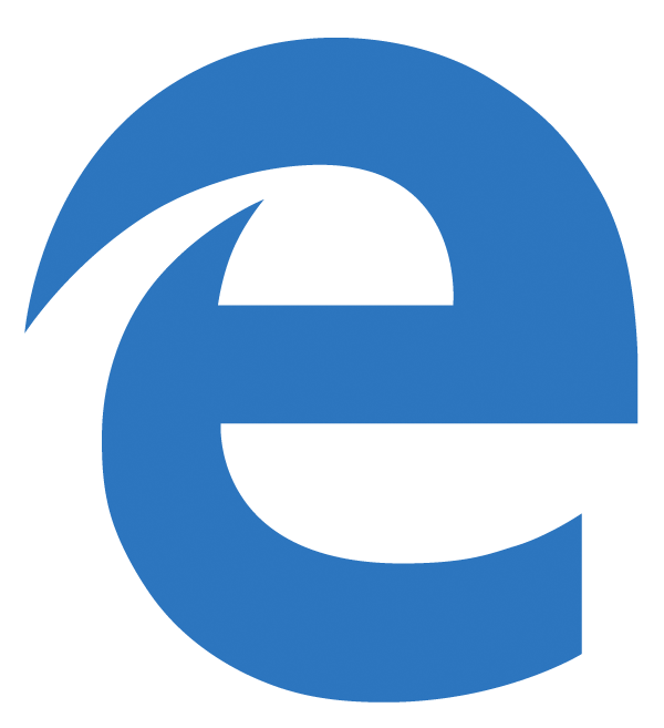 microsoft edge logo on screen
