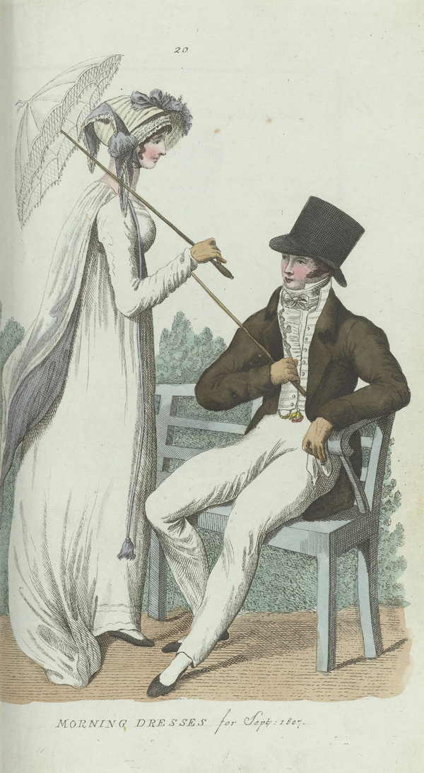 Elegantia, or magazine of fashion, luxury and taste for women, in September 1807, No. 20: Morning dresses for Sept. 1807, anonymous, Evert Maaskamp, ​​180