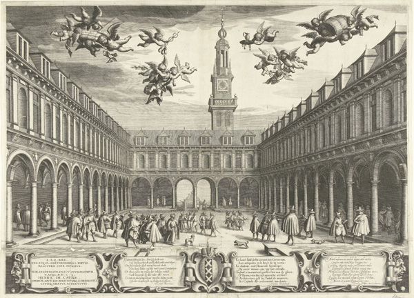 The Amsterdam Stock Exchange, 1609 Boëtius Adamsz. Bolswert, Pieter Cornelisz Hooft, Theodore Rodenburgh, 1609