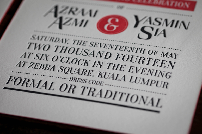 Azraai & yasmine Wedding Invitation