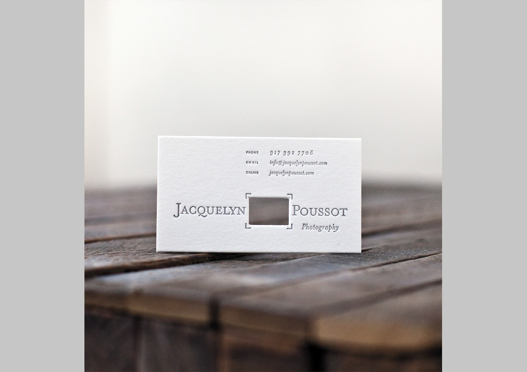 Business Card for Jacquelyn Poussot Photography by J. Kenneth Rothermich