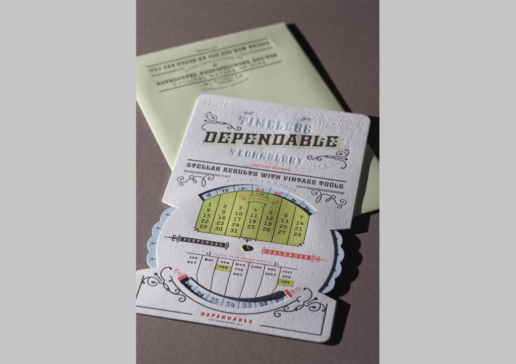 Calendar for Dependable Letterpress by Rubber Design