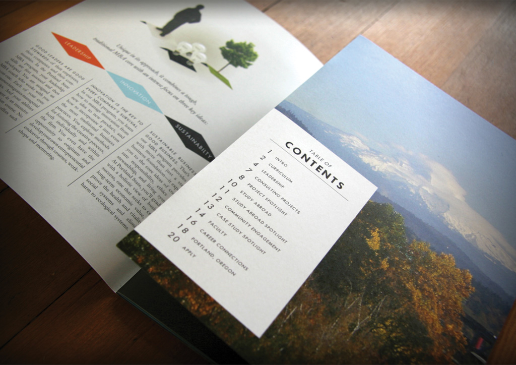 Brochure for Portland State University MBA program by Sockeye