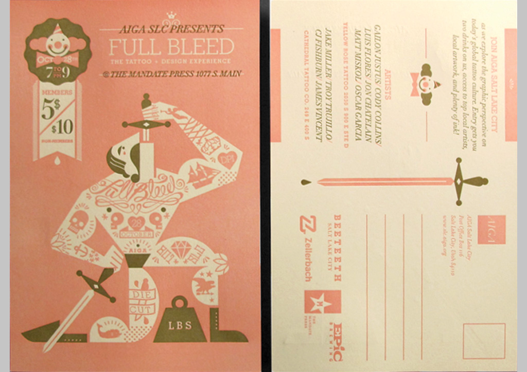 Posters and Postcards for AIGA SLC by The Mandate Press