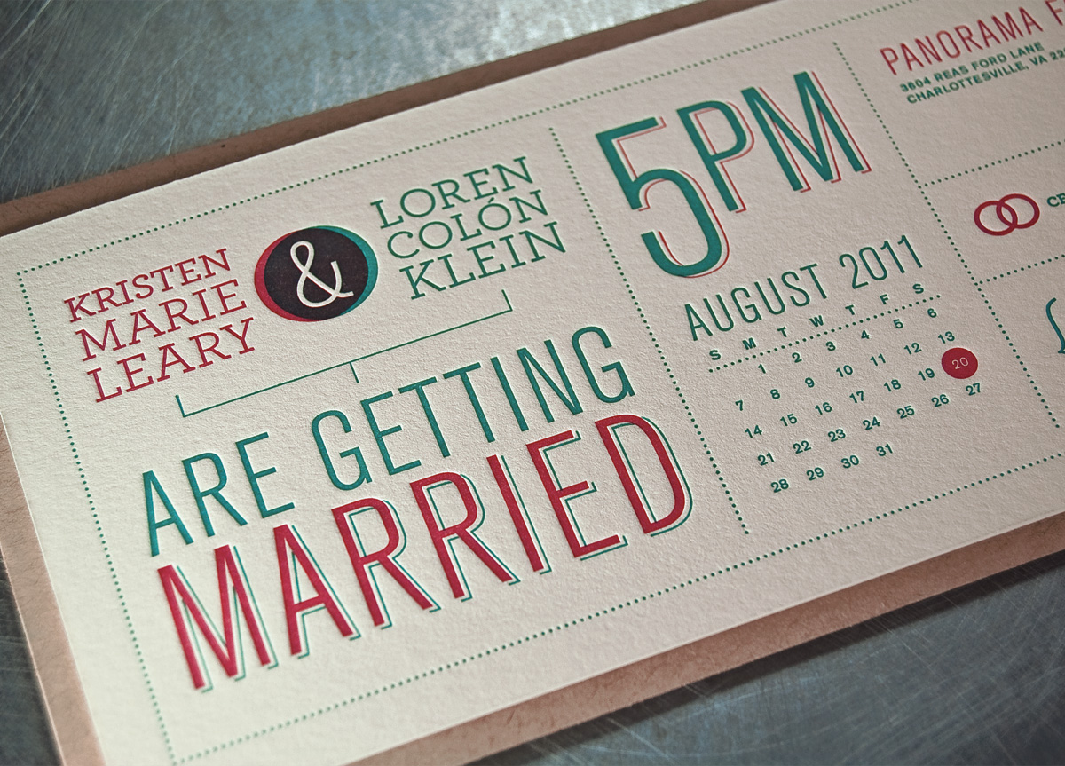 Wedding Invitation for Kristen & Loren by Loren Klein
