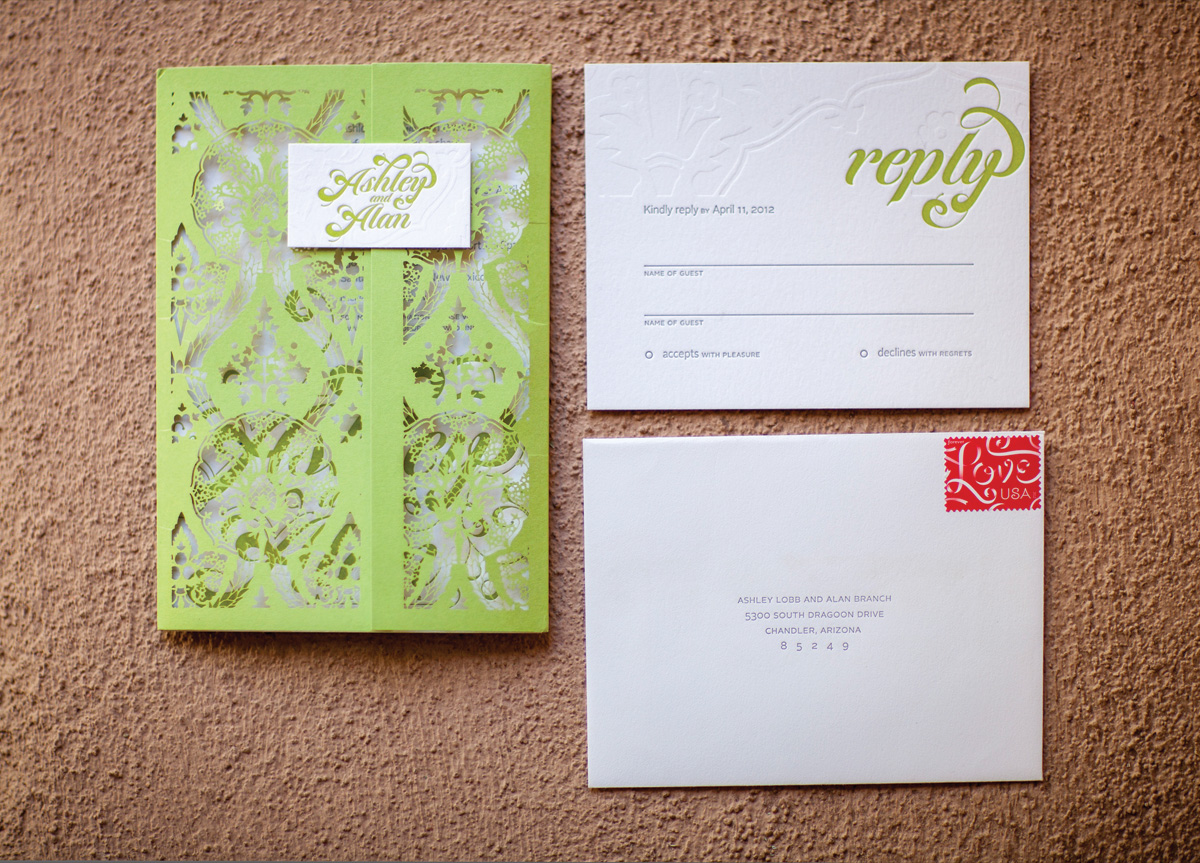 Wedding Invitation for Ashley & Alan by Flourish Creative Studio