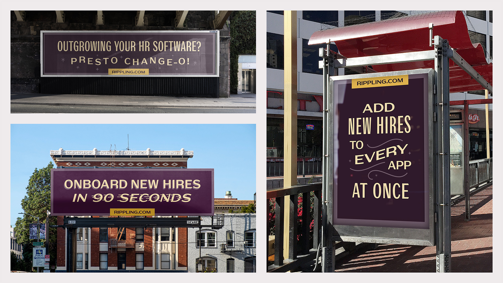 Work Magic billboards in Chicago, NYC and SF.